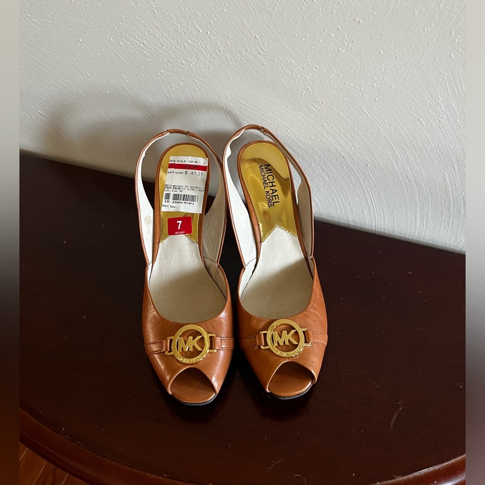 Michael Kors wood wedge